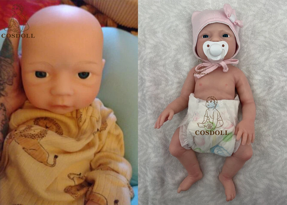 COSDOLL 18.5" Platinum Silicone Newborn Boy Handmade Silicone Reborn Baby Dolls - Image 4 of 4