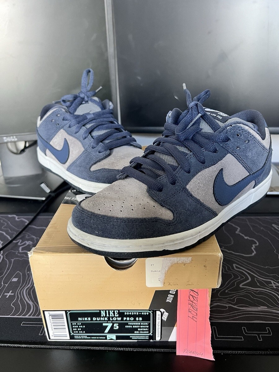 Nike Dunk Low Pro SB Thunder Blue/Cool Grey Sz 7.5 [304292 Nike Dunk Low Pro SB Thunder Blue/Cool Grey Sz 7.5 [304292