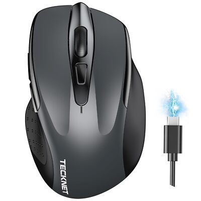 Wireless Mouse BT5.0/3.0 & 2.4G Rechargeable 4800 DPI Silent Mouse 8 Buttons ...