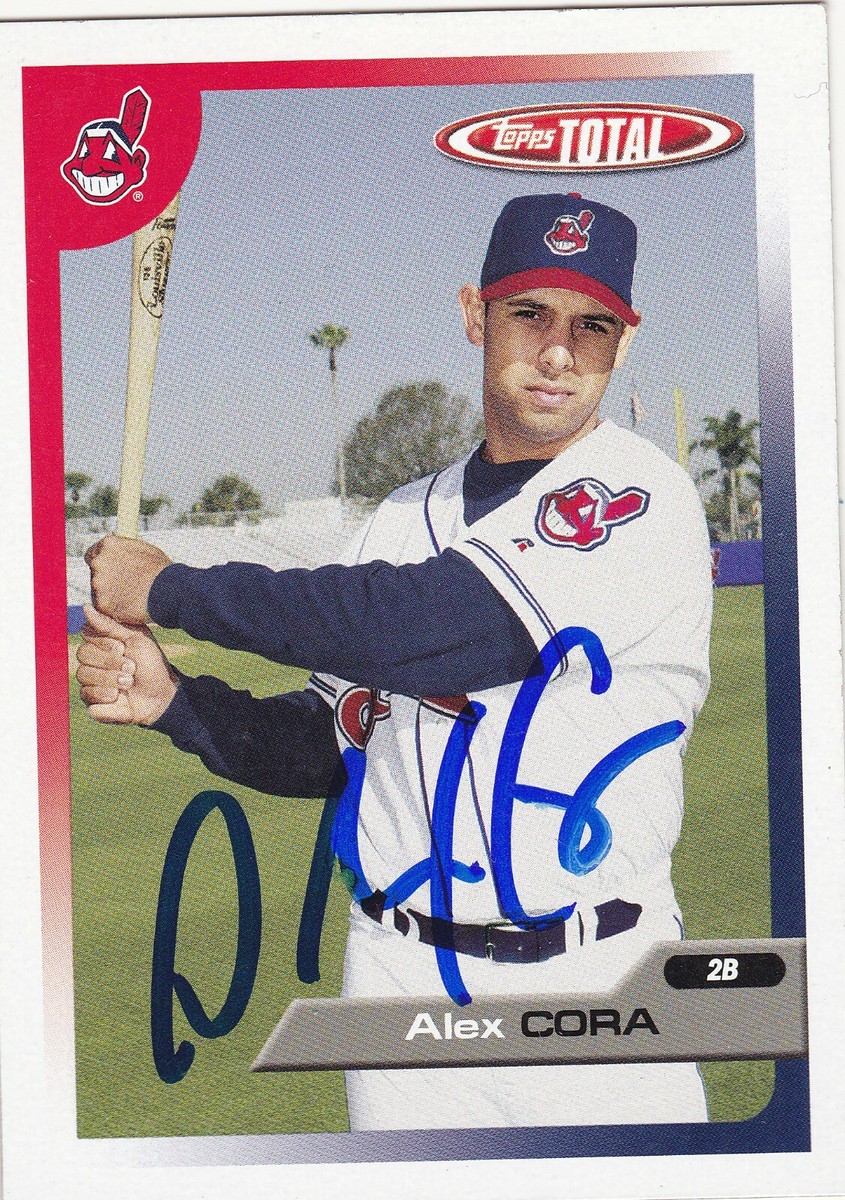 ALEX CORA CLEVELAND INDIANS SIGNED CARD METS DODGERS NATIONALS RED