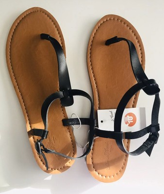 Universal Thread Women's Hartley T Strap Thong Sandals - Black Size 10 NWT! | eBay