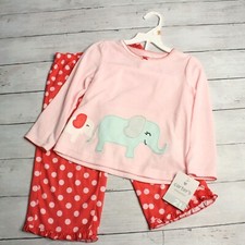 Carter's Vintage Baby Girl's Pajama Set Toddler Size 2T Top Pants Elephant