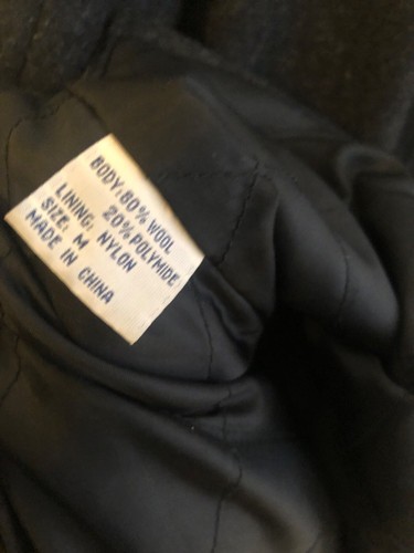 Mens Wool Blend Charcoal Casual Works Jacket Size M Good Preowned - Picture 4 of 4