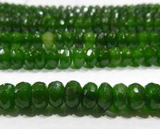 Green 5x8mm Faceted Dark Green Jade Rondelle Loose Beads Gemstone 15" Strand