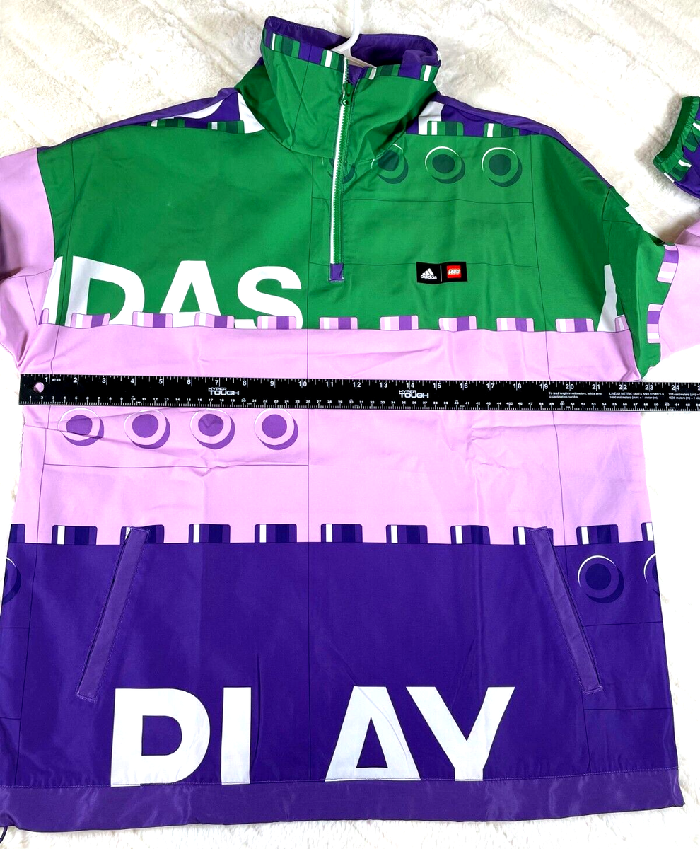 $90 Adidas Classic LEGO® Half-Zip Windbreaker Jacket HP0938 Kids