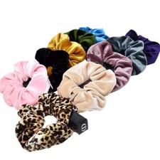 Premium Velvet Scrunchie with Zipper Pocket - 10 Pcs Scrunchy Hidden Hair Scrunc