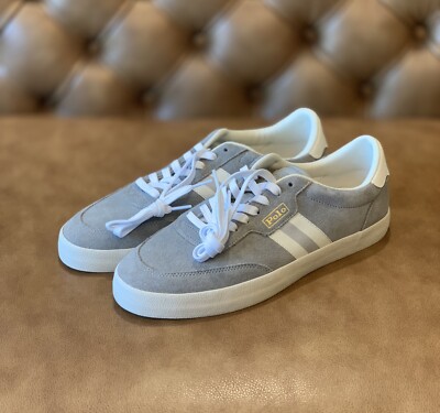 New Polo Ralph Lauren Court VLC Men's Size 13 Gray White Shoe 01087 D22 |  eBay