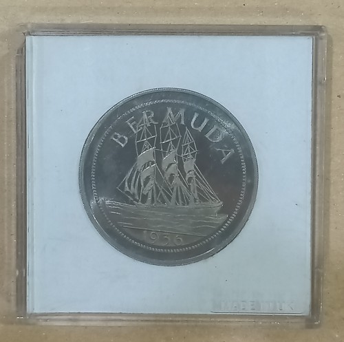 GREAT BRITAIN FANTASY PROOF CROWN MEDAL PATTERN BERMUDA EDWARD VIII 1936 - Picture 3 of 4