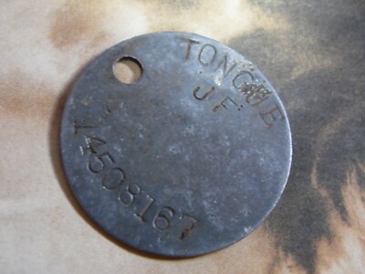 WW2 relic dogtag Royal Armoured Corps RTR RAC replacement GSC - TONGUE 167