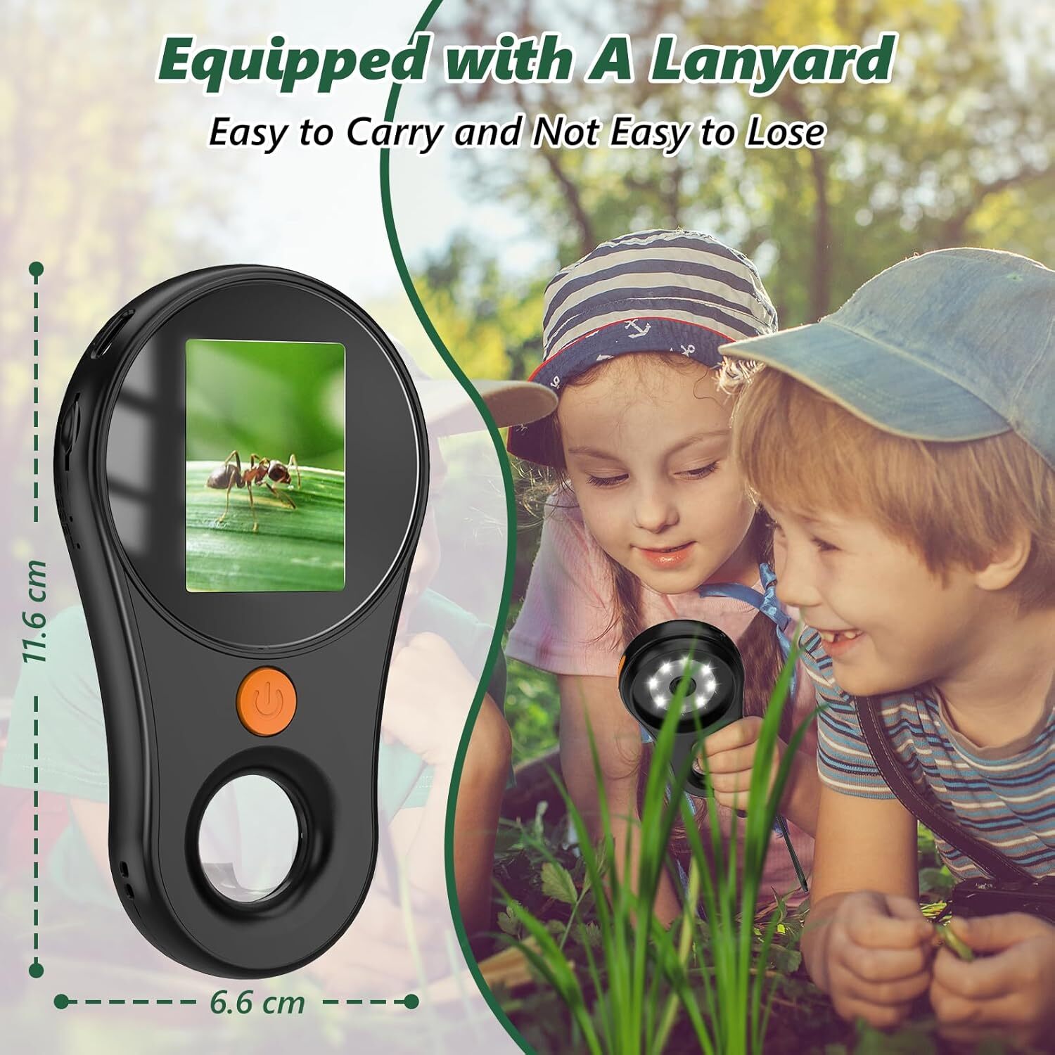 Portable Microscope Microscope with 8 LED 500x Mini Microscope Optical Magnifier