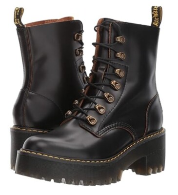 🔥 Dr. Martens Leona Women's Vintage Smooth Combat Boot, Size 9