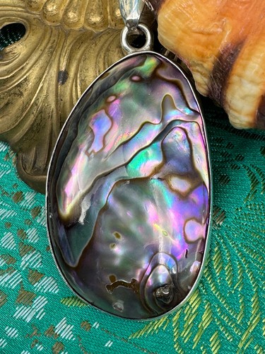 Charles Albert Iridescent Abalone & Sterling Silver Handcrafted Pendant Necklace - Picture 15 of 19