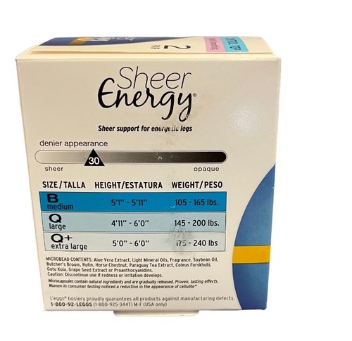 L'eggs 2 PACK Sheer Energy Control Top Light Support Leg Pantyhose - Picture 4 of 8
