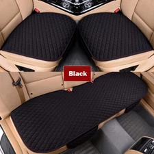 Flax Car Seat Cover Front Rear Linen Fabric Cushion Breathable Protector Mat Pad