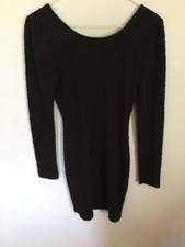 EVERLY Black Long-Sleeve Bodycon Dress Small