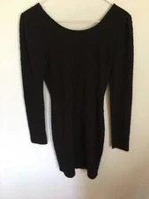 EVERLY Black Long-Sleeve Bodycon Dress Small