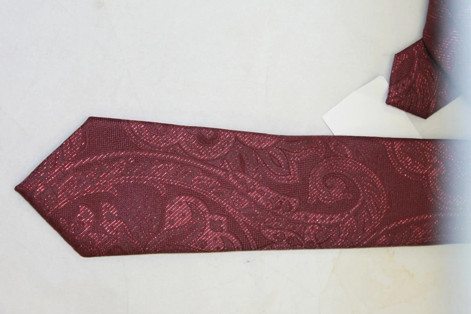 Corbata Saville Row Co para hombre roja morrena cachemira mezcla seda Foto 3 de 4