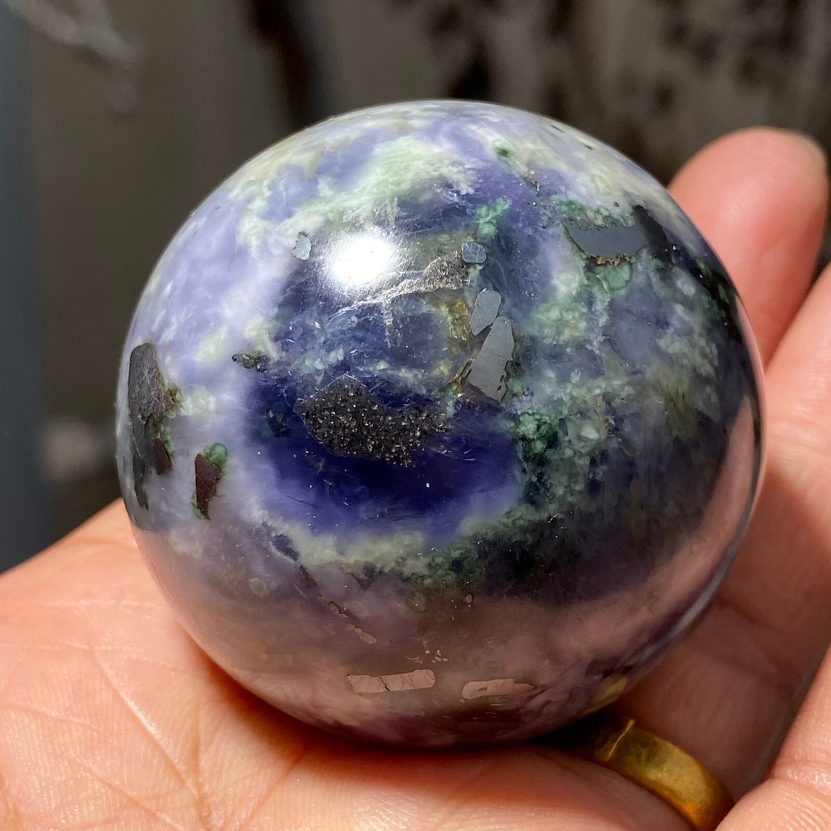 アイオライトスフィア 動画】【1点もの】アイオライト スフィア・ラウンド44.6mm 1個