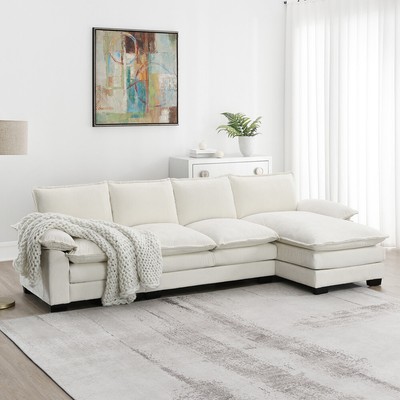 L-shaped Sectional Sofa Couch Upholstered Convertible Sofa Living Room Furniture