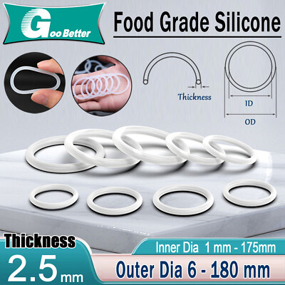 Metric O Ring Silicone Rubber Sizes 1mm to 175mm Oring Sealing Seals Oil Orings