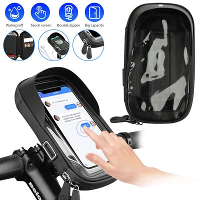 PARTSDOM 360 Rotation Motorcycle Bicycle Bike Handlebar Cell Phone Mount Holder Bag Case