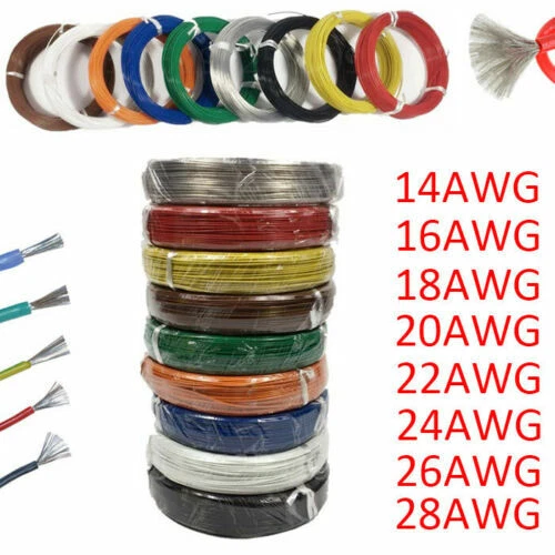 Silicone Wire 18 20 22 24 26 28 AWG Soft Cable Flexible Tinned Copper 2M 5M 10M - Picture 1 of 7