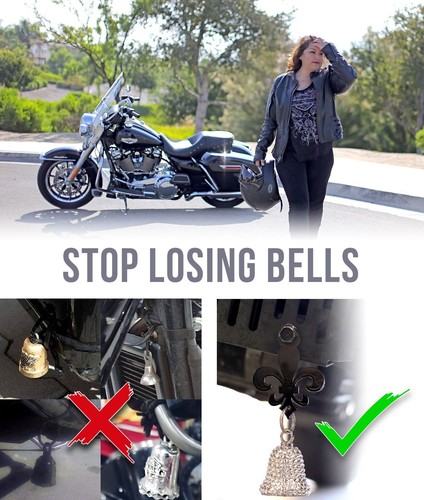 Campana de cristal artesanal para motocicleta con colgante de campana de paseo Fleur-delis - Imagen 6 de 9