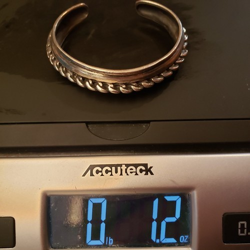 Egyptian Bedouin Tribal Style Silver Heavy Metal Bracelet Cuff 6.5" Stamped 925 - Picture 11 of 11