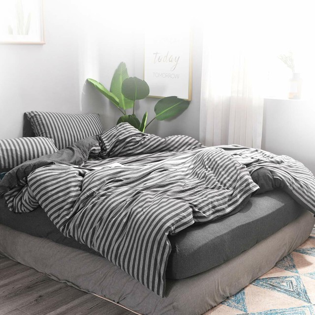 Fossa Jersey Knit 3 Pieces Duvet Cover Set Super Soft Comfortable T-Shirt Heathe  eBay