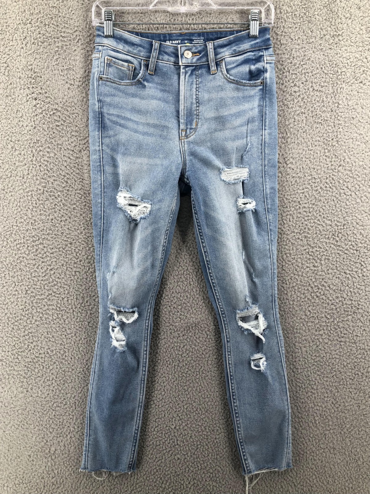 Old Navy Rockstar Super Skinny Jeans High Rise Distressed Women's - Main Image