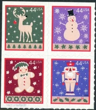 US Scott #4429-4432 Winter Holidays Block of 4 From ATM 4432b MNH***FREE SHIP**