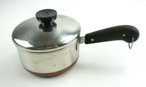 Vintage 1801 Revere Ware 1 Qt. Kupferboden Kochtopf mit Deckel - Bild 3 von 6