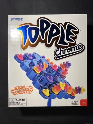 Pressman Topple Chrome Stem Balancing Game Kids New / Sealed Ages 6+