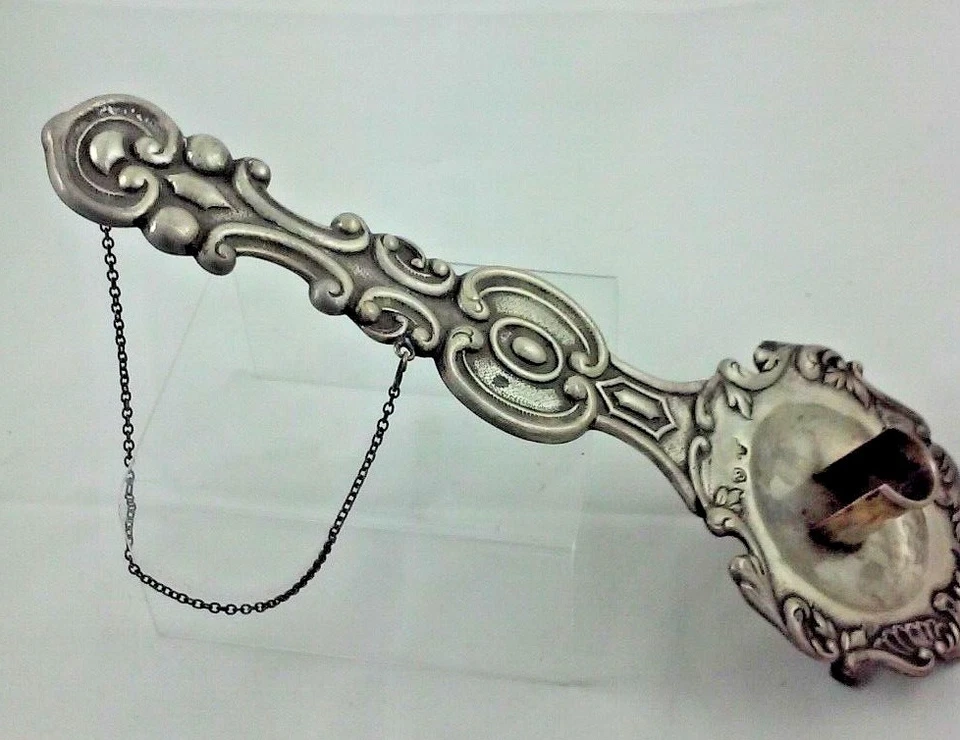 Antiguo Candelabro Palmatoria Plata Chamberstick Plata Foto 4 de 4