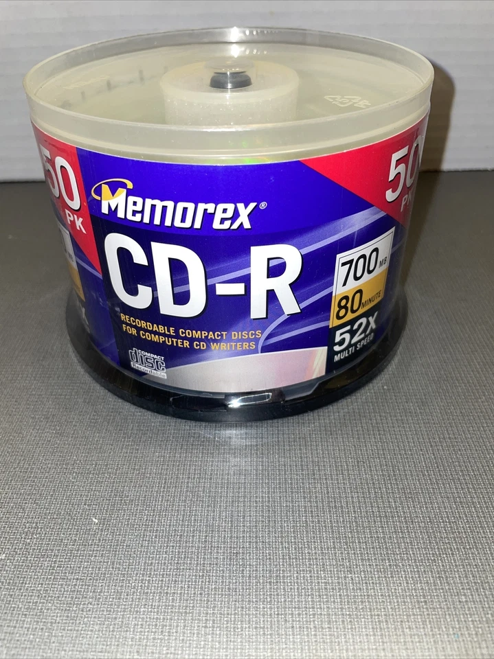 Memorex Recordable CD-R Media 52x 700mb 80min w/spindle 50-pack NEW Sealed - Image 3 of 4