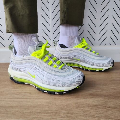 🤩Nike Air Max 97 Reflective Logos Sz 5.5y Big Kids Shoes White 921522-108 New - Picture 3 of 13