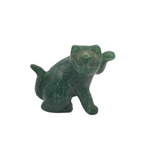 ARTE ORIENTALE STATUINA COLLEZIONE GATTO IN QUARZO AVVENTURINA NATURALE