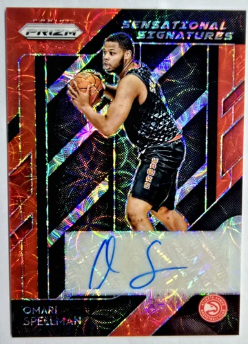 2018-19 PANINI PRIZM OMARI SPELLMAN ROOKIE SENSATIONAL RED CHOICE ASIA AUTO 🔴