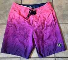 Hollister Men's Swim Trunks Board Shorts Size 28 Lined Pink Purple