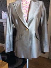 Planet Green Taupe Formal Mohair, Viscose & Silk Jacket Size 10 Bnwt