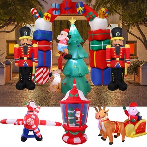 Large Christmas Inflatable Nutcracker Santa Snowman Arch