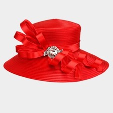 Flower Ribbon Bucket Kentucky Derby Wedding Hat Church Wide Brim Dressy Cocktail