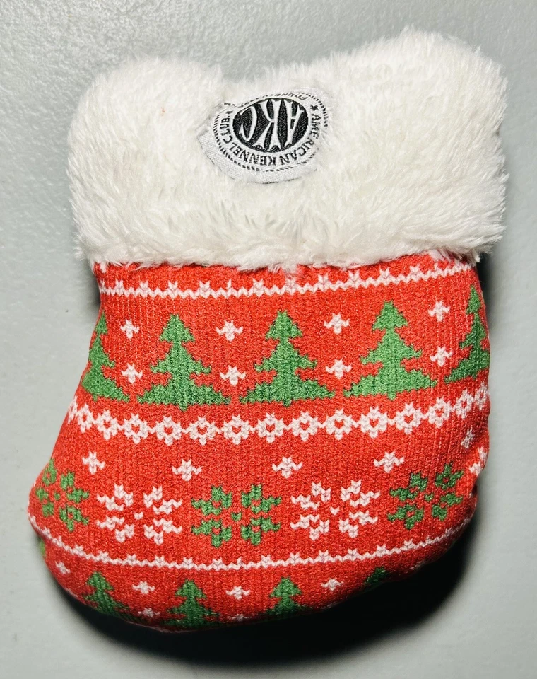 Винтажные плюшевые вязаные рождественские чулки игрушка для домашних животных AKC American Kennel Club 6 дюймов новые - Изображение 2 из 3