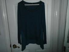 Simply Vera Wang Drape Embellished Top Size Small