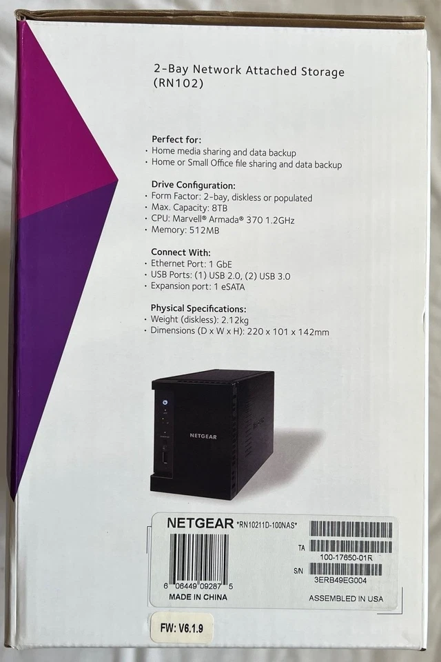 Netgear ReadyNAS RN102 Network Attached Storage NAS Raid1 Backup RN10211D-100NAS - Image 2 of 4