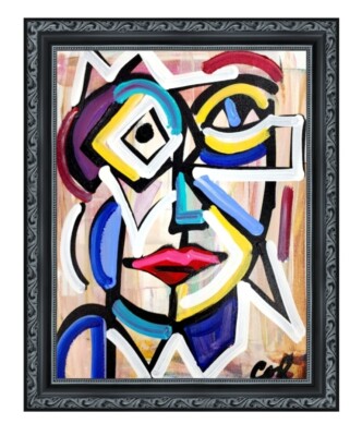 CORBELLIC EXPRESSIONISM 14X11 DIAMOND EYE ABSTRACT ORIGINAL ART MODERN HOME
