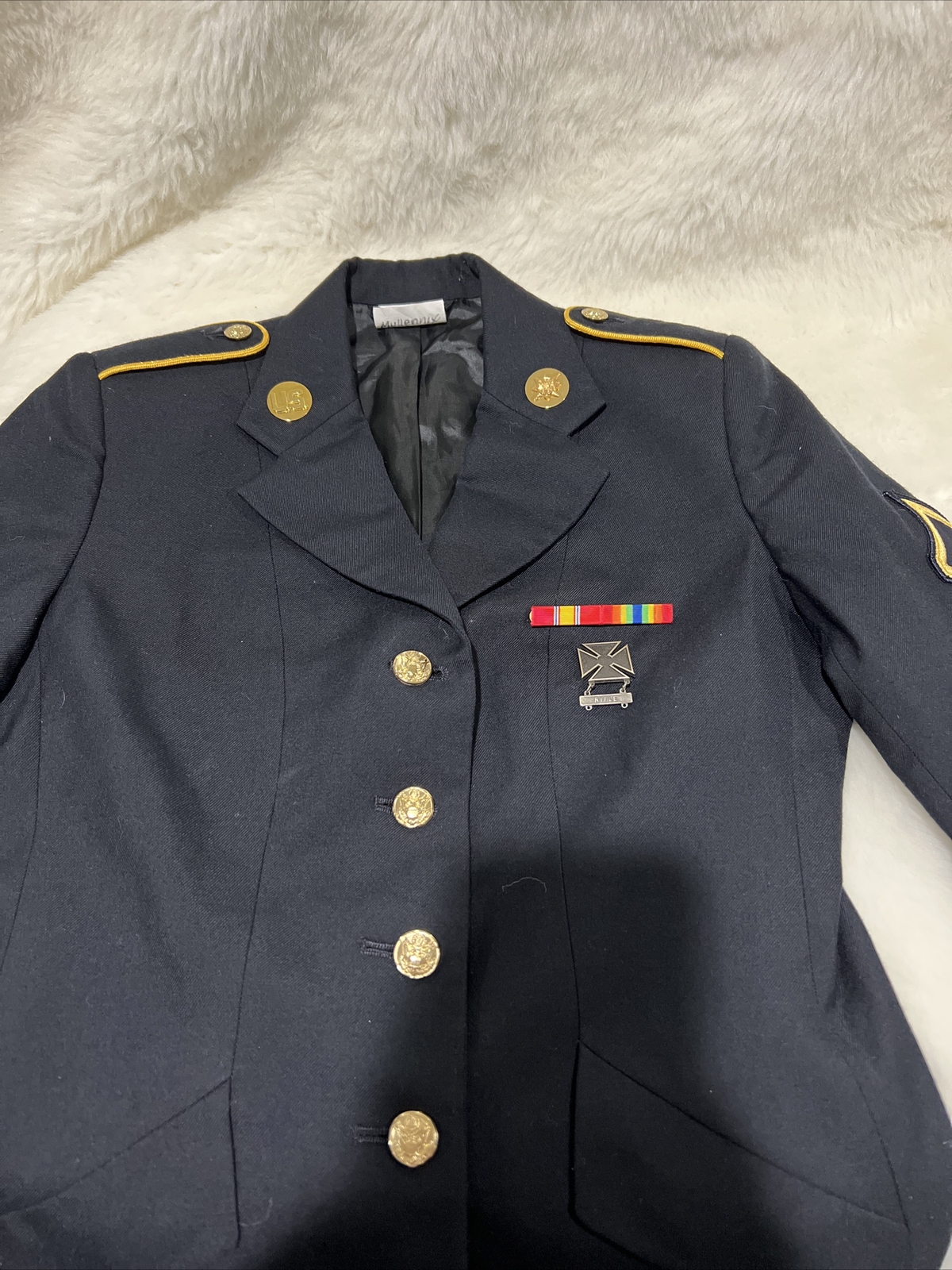 Black Military Coat Womans .K Gem