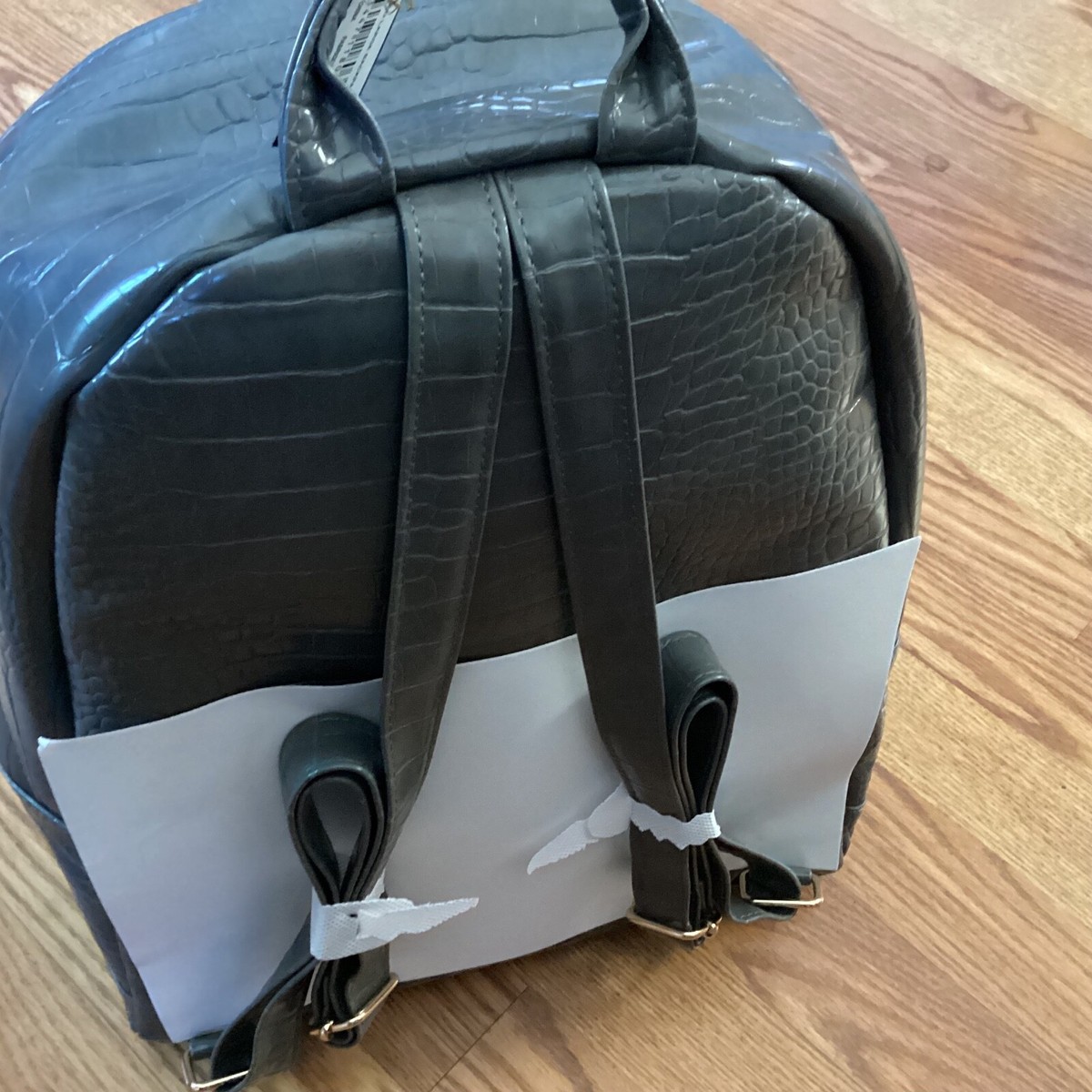 BEBE Dark Gray Rena Croco Large Backpack NWT BEBE Dark Gray Rena Croco Large Backpack | eBay main image 2