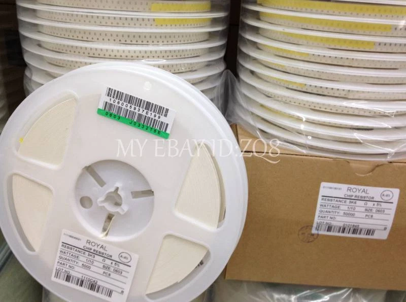 Resistencia en chip SMD 2512 (6432) 6,4 mm × 3,2 mm 50 piezas 0,1 ohmios Ω R100 100 mR ± 1 % 1 W Foto 3 de 3