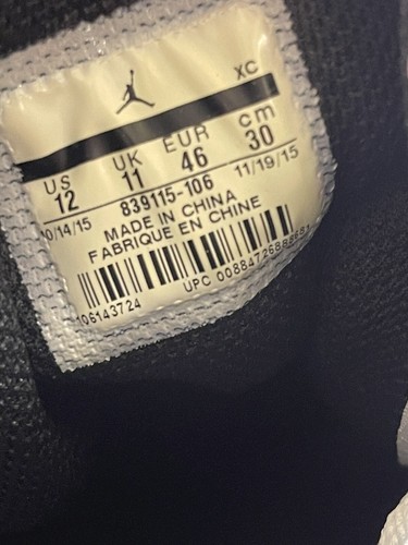 Air Jordan 1 Retro High OG White Pure Platinum Elephant Print 839115 106 Größe 12 - Bild 6 von 6